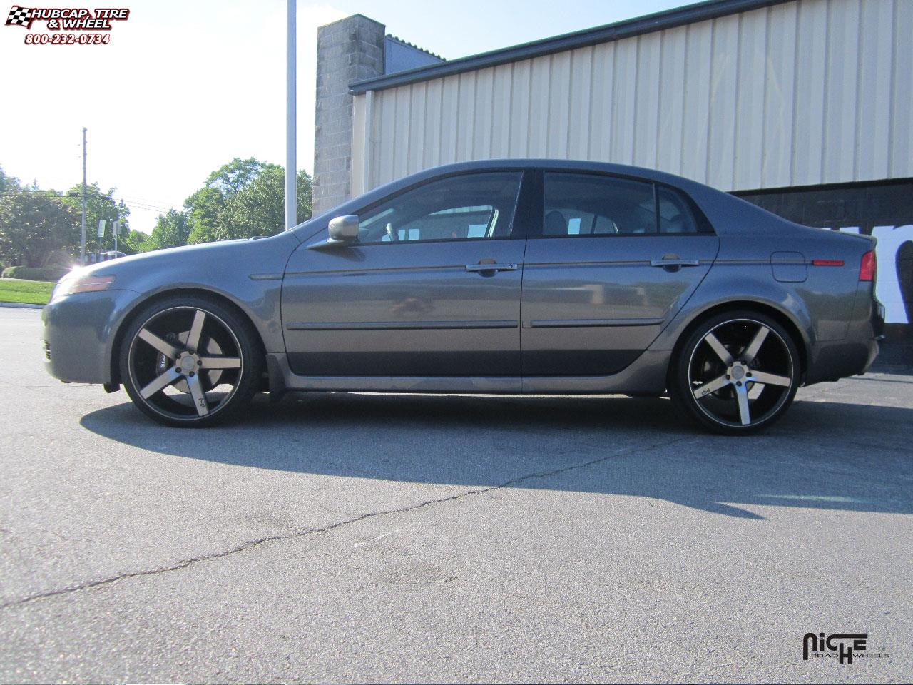 vehicle gallery/acura tl niche milan m134  Black & Machined with Dark Tint wheels and rims