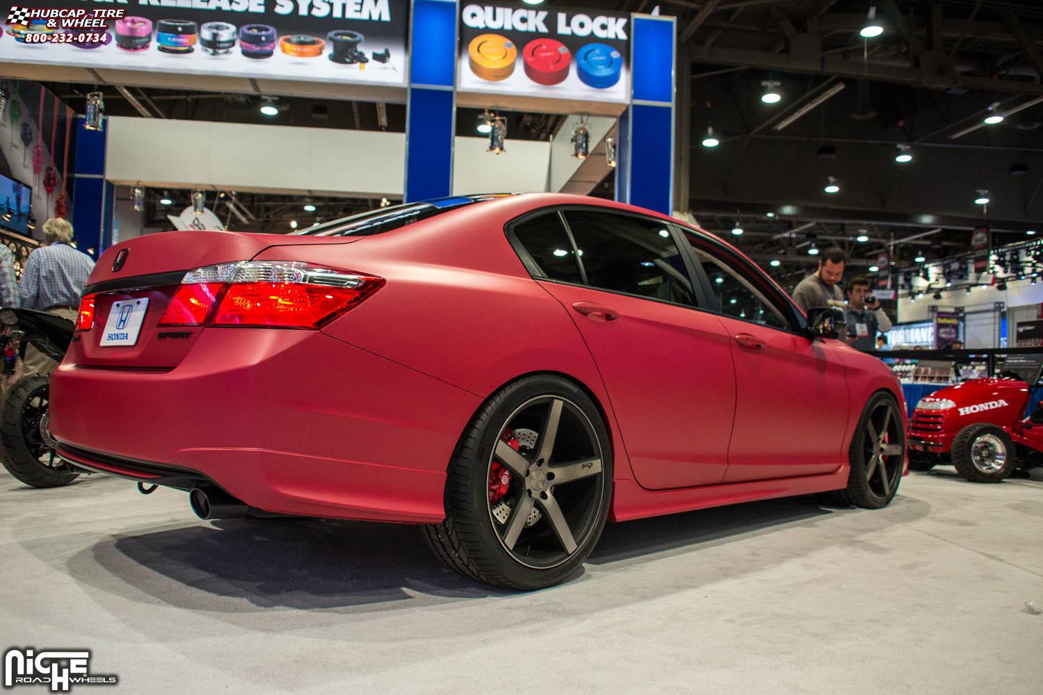 vehicle gallery/honda accord niche milan m134 20x85 Black & Machined with Dark Tint wheels and rims