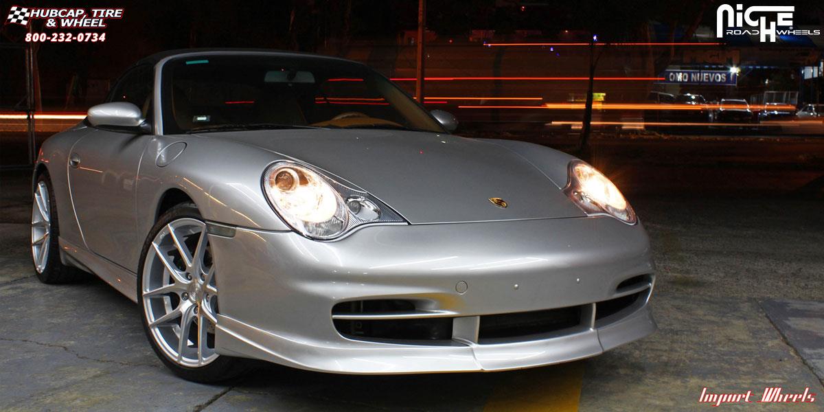 vehicle gallery/porsche 911 niche targa m131 19x85 Silver & Machined wheels and rims