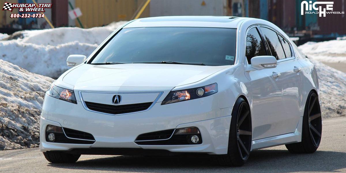vehicle gallery/acura tl niche verona m150 20x105  Black & Machined with Dark Tint wheels and rims
