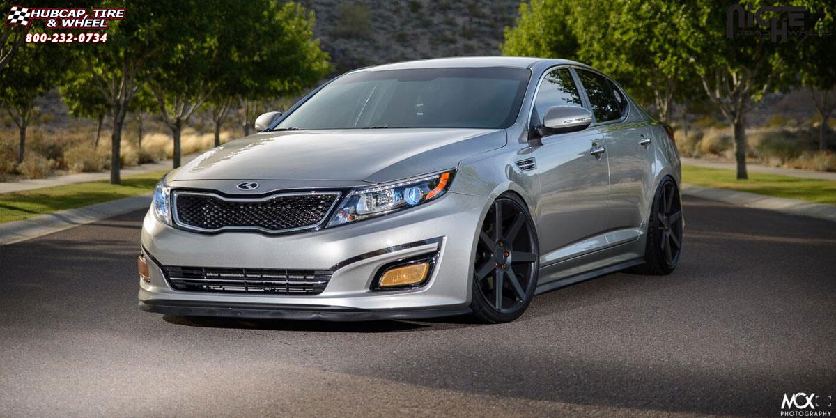 vehicle gallery/kia optima niche verona m150 20x9 Black & Machined with Dark Tint wheels and rims