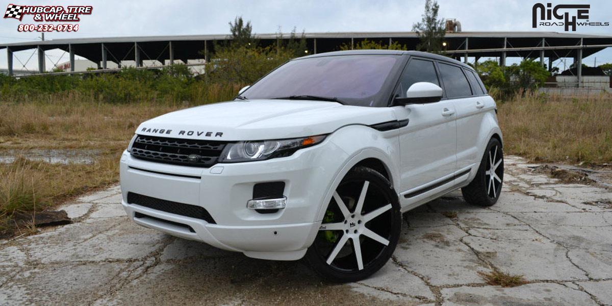 vehicle gallery/land rover evoque niche milan m134 suv 22x9 Black & Machined with Dark Tint wheels and rims