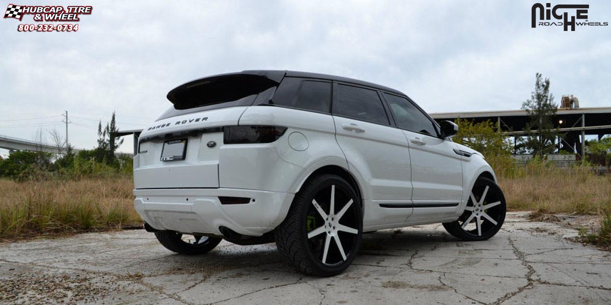 vehicle gallery/land rover evoque niche milan m134 suv 22x9 Black & Machined with Dark Tint wheels and rims