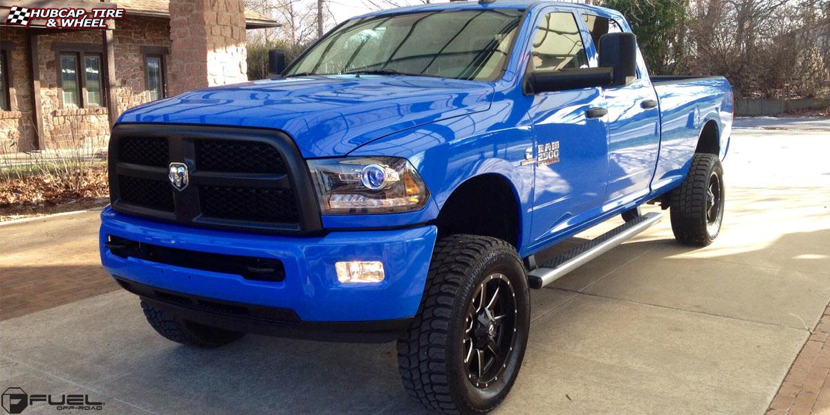 vehicle gallery/dodge ram 2500 fuel maverick d538 20X9 Black & Milled wheels and rims