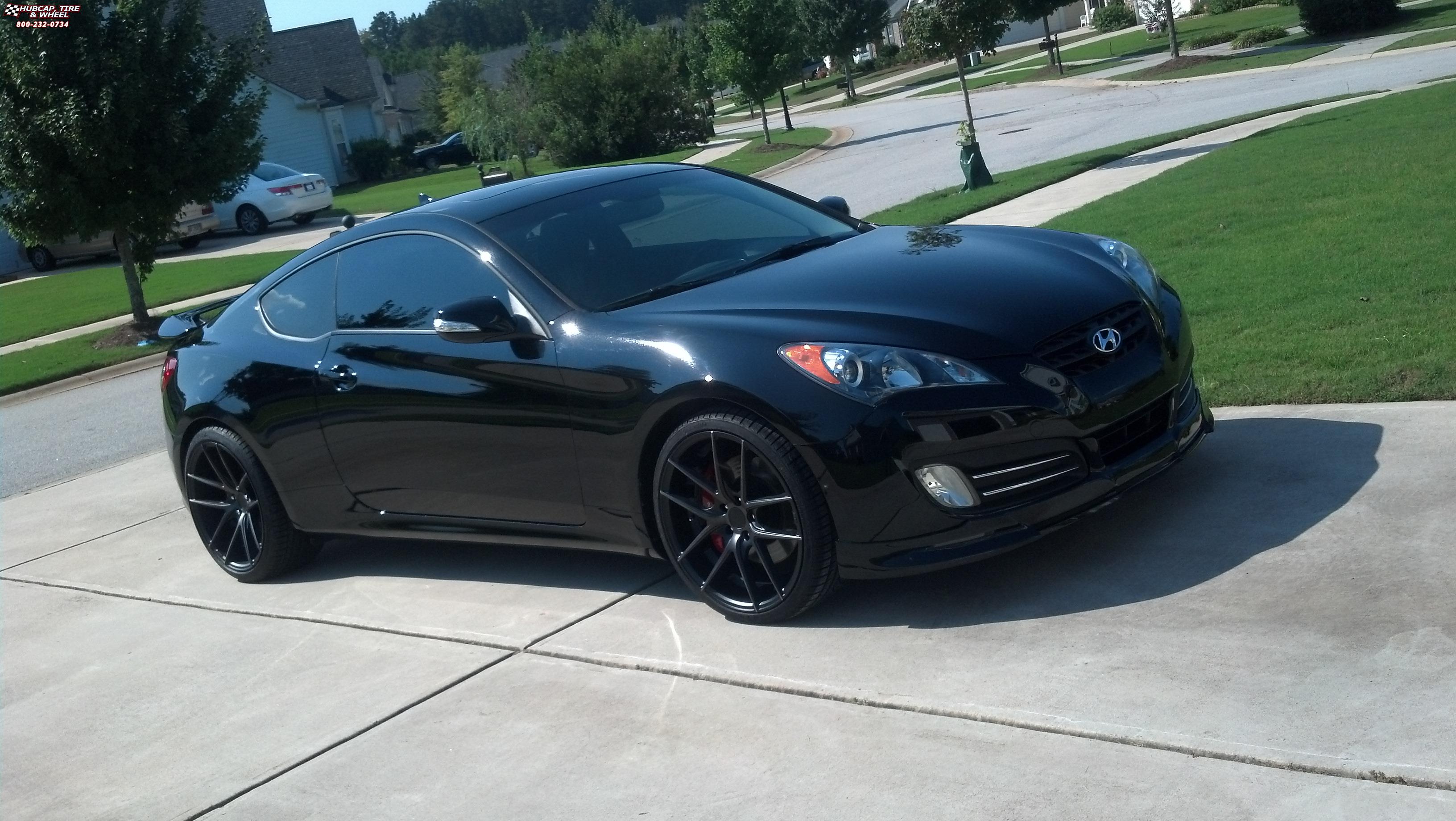 vehicle gallery/hyundai genesis niche targa m130 20x85  Black & Machined with Dark Tint wheels and rims