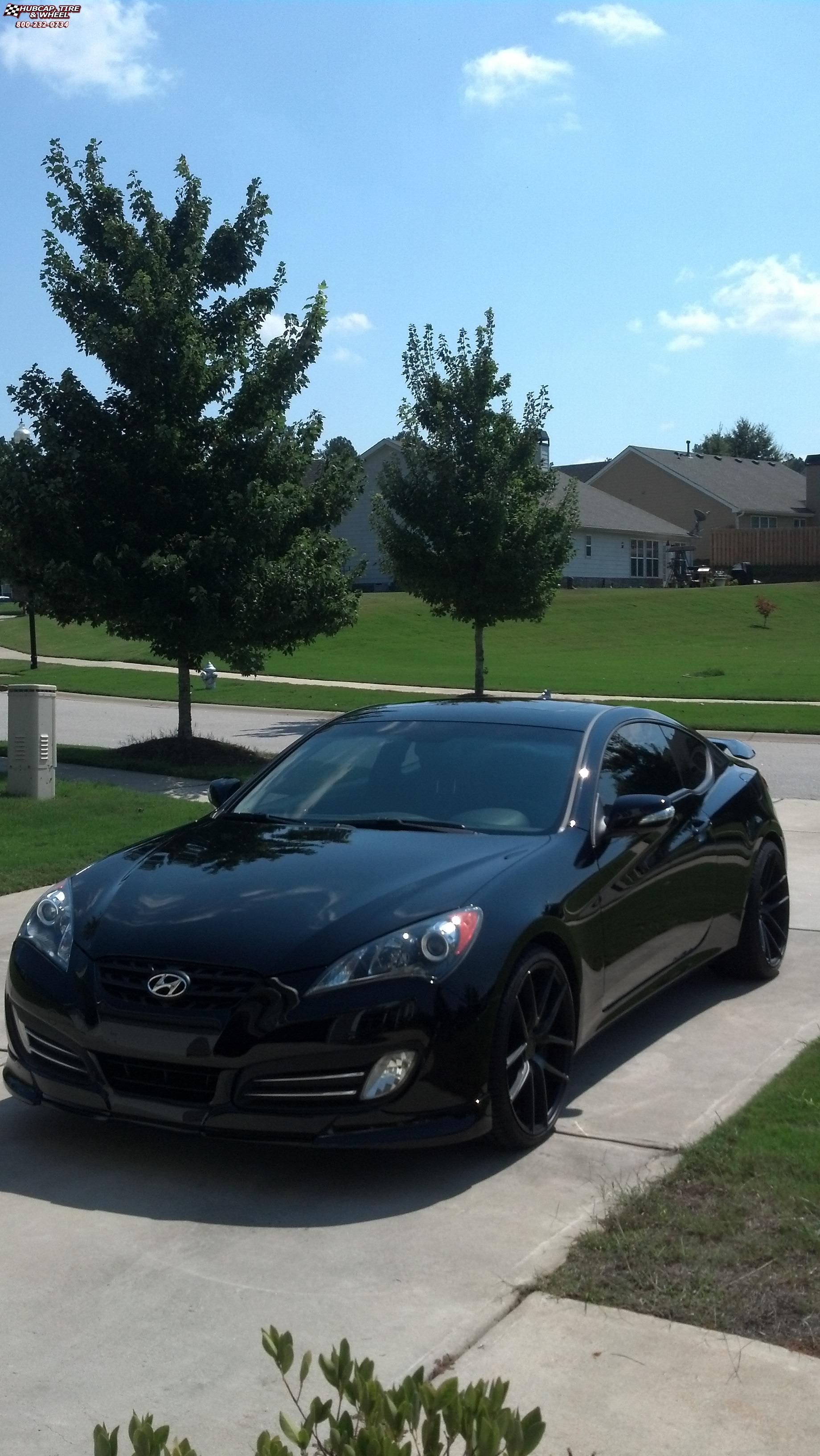 vehicle gallery/hyundai genesis niche targa m130 20x85  Black & Machined with Dark Tint wheels and rims