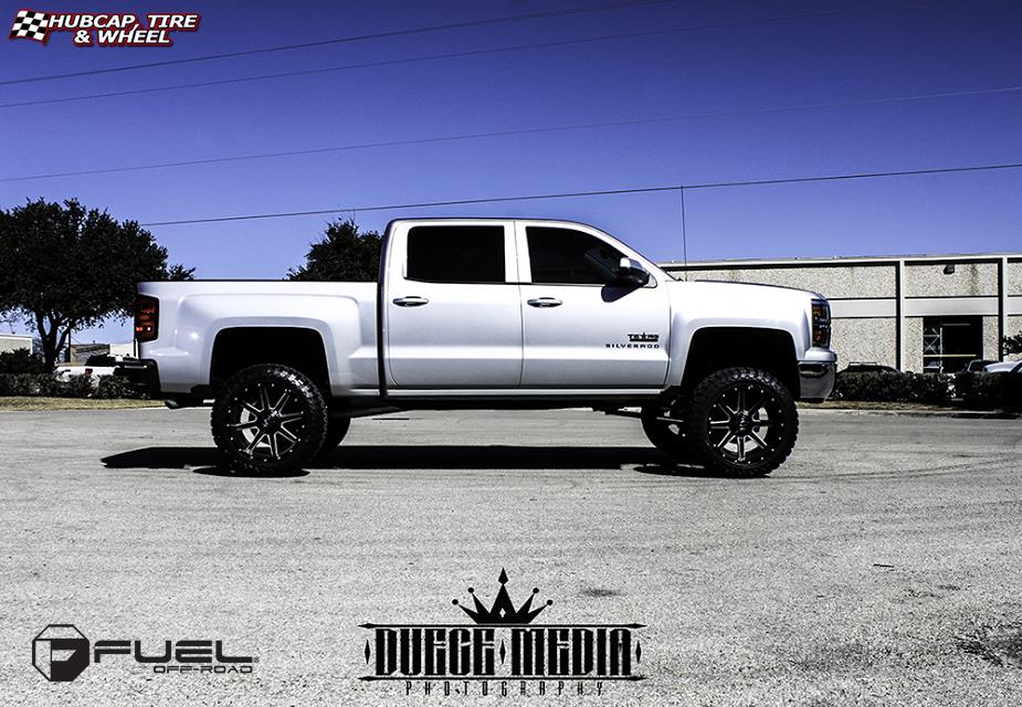 vehicle gallery/chevrolet silverado fuel maverick d262 22X12 Black & Milled wheels and rims