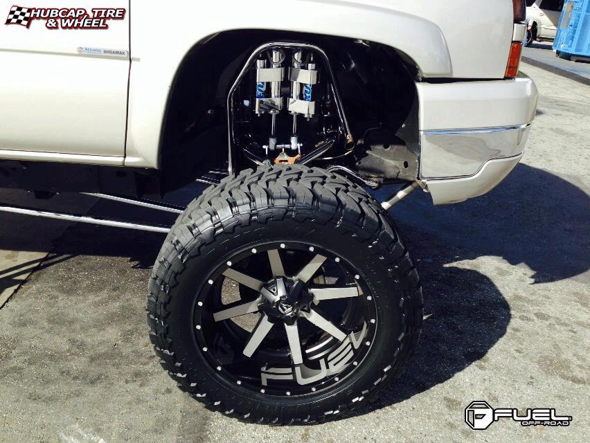 vehicle gallery/chevrolet silverado fuel maverick d260 24X12  Chrome with Gloss Black Lip wheels and rims