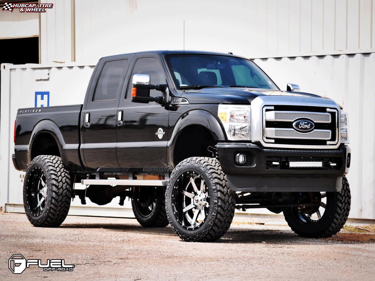 vehicle gallery/ford f 250 fuel maverick d260 24X12  Chrome with Gloss Black Lip wheels and rims