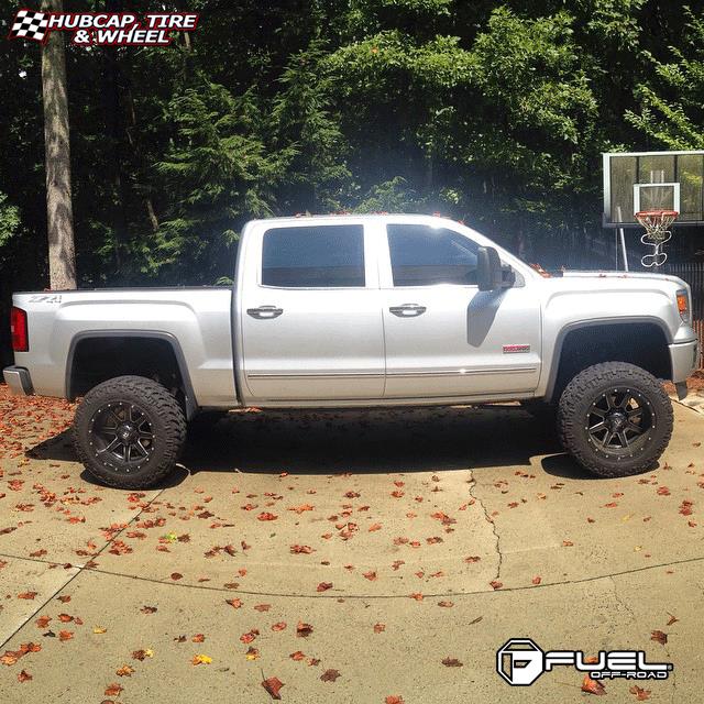 vehicle gallery/gmc sierra fuel maverick d538 20X12  Black & Milled wheels and rims
