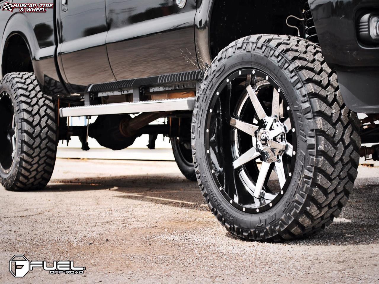 vehicle gallery/ford f 250 fuel maverick d260 24X12  Chrome with Gloss Black Lip wheels and rims