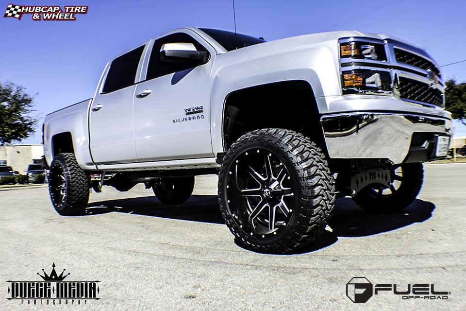 vehicle gallery/chevrolet silverado fuel maverick d262 22X12 Black & Milled wheels and rims