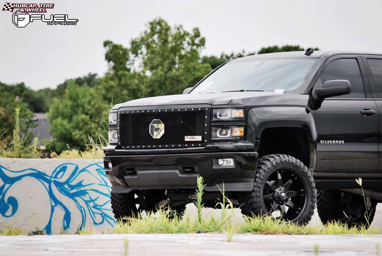 vehicle gallery/chevrolet silverado fuel octane d509 22X10 Matte Black wheels and rims