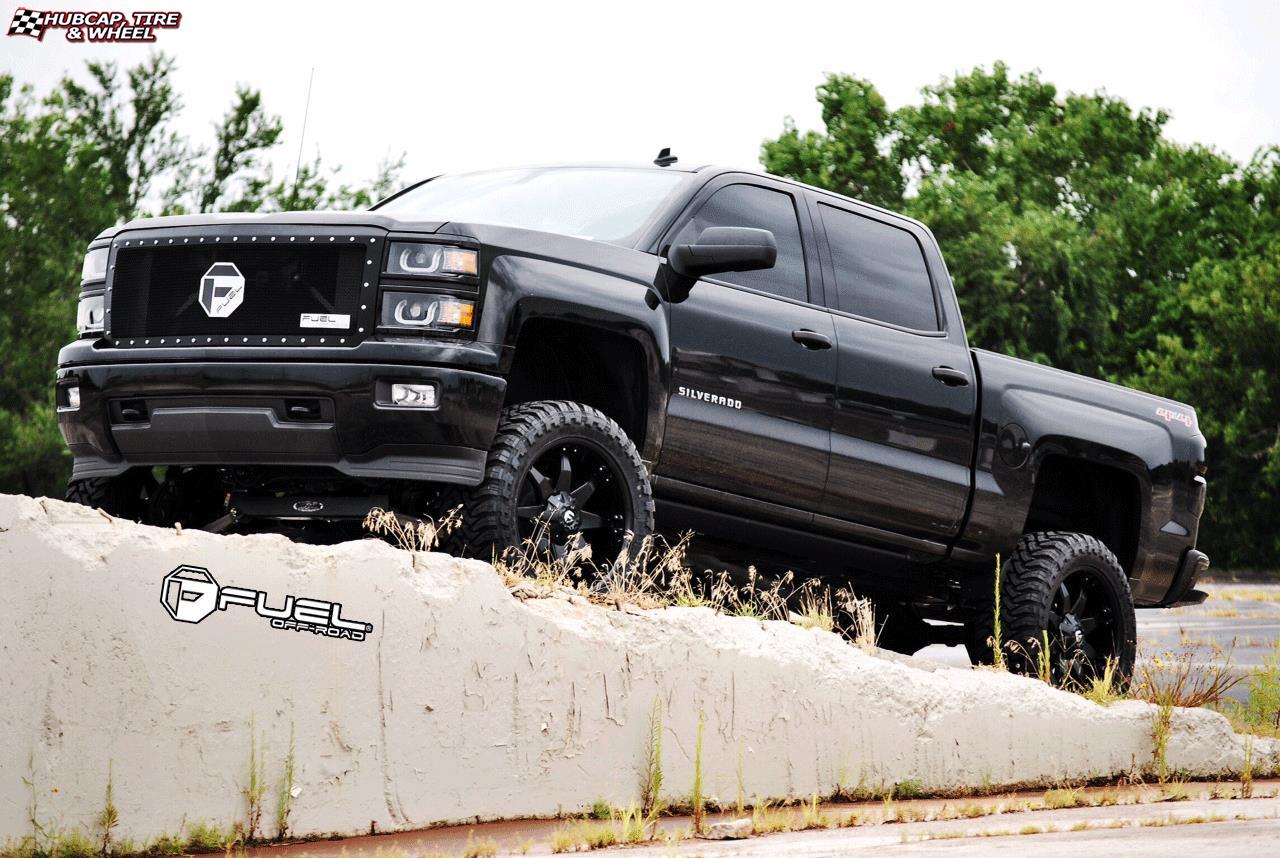 vehicle gallery/chevrolet silverado fuel octane d509 22X10 Matte Black wheels and rims