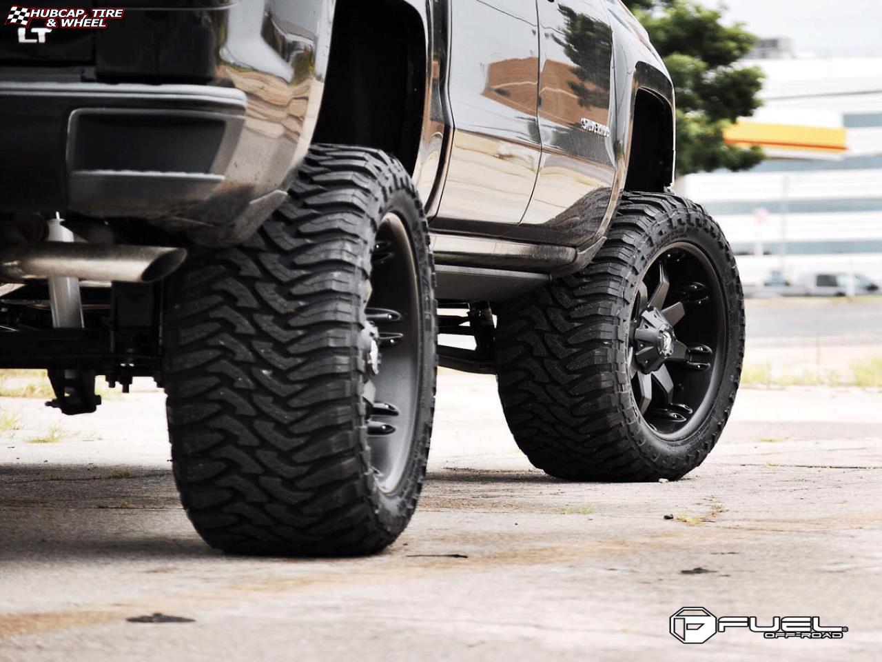 vehicle gallery/chevrolet silverado fuel octane d509 22X10 Matte Black wheels and rims