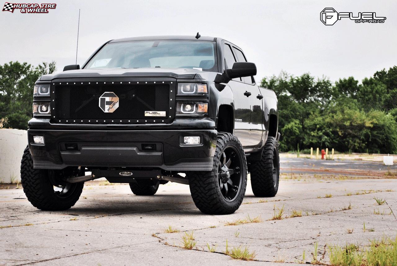 vehicle gallery/chevrolet silverado fuel octane d509 22X10 Matte Black wheels and rims