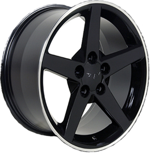 Chevy Corvette C6 Style (CV06) Black Machined Lip