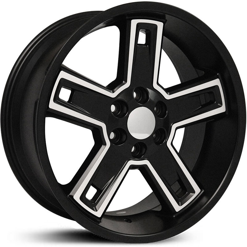 Chevy Silverado 1500 (CV74) Deep Dish Satin Black Machined